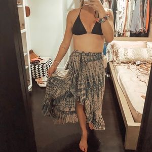 Tie dye wrap skirt